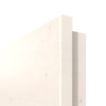 Detailansicht der Kante von Doppelflügeltür TG-1 quer Fichte astig weiß pigmentiert Massivholz mit Zarge