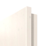 Detailansicht der Kante von Doppelflügeltür TG-1 Fichte astig weiß pigmentiert Massivholz mit Zarge