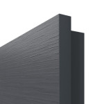 Detailansicht der eckigen Kante von Doppelflügeltür LA-DIN Strukturiert Anthrazit Basic inkl. Zarge - Huga