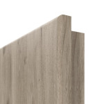 Detailansicht der runden Kante von HÖRMANN Doppelflügeltür Pure 1 Nordeiche Duradecor DesignLine mit Lichtausschnitt Schlossseite mit Zarge