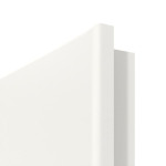 Detailansicht der runden Kante von HUGA Doppelflügeltür Pure 2 Weißlack DesignLine mit Lichtausschnitt quer mit bündiger Lisene Plain 79-7 mit Zarge