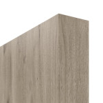 Detailansicht der stumpfen Kante von HÖRMANN Schiebetür Pure 2 Nordeiche Duradecor DesignLine mit Lichtausschnitt quer mit Lisene Steel 79