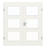 Frontansicht von Weiß ähnlich RAL 9016 LA 11 Basic Lack Doppelflügeltür inkl. Zarge - Huga