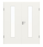 Frontansicht von Weiß ähnlich RAL 9016 LA 24 Basic Lack Doppelflügeltür inkl. Zarge - Huga