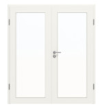 Frontansicht von Weiß ähnlich RAL 9016 LA 27 Basic Lack Doppelflügeltür inkl. Zarge - Huga
