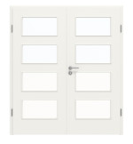 Frontansicht von Weiß ähnlich RAL 9016 LA 9 Basic Lack Doppelflügeltür inkl. Zarge - Huga