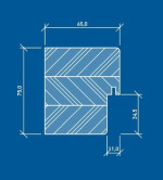 Technische Zeichnung des Blockrahmens