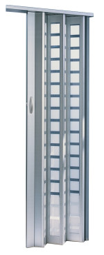 Ansicht von MARLEY Falttür New Generation Alu mit Karo Fenster Weiß satiniertes 