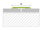 Zeichnung von PROTRANS Übergangsprofil Aluminium 25mm eloxiert Silber selbstklebend 270cm - Proline