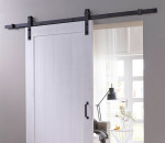 Milieu von Schiebetürsystem Basic Schwarz für Holztüren - Intersteel