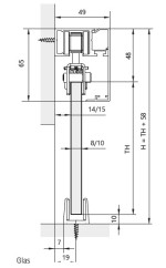 Skizze von Schiebetürsystem 45 für Ganzglastüren - Erkelenz