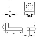 KARCHER DESIGN Türgriff Seattle ER46Q OS Kosmos Schwarz Quadratrosette
