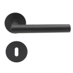 T-Form Magneto Edelstahl schwarz Rundrosetten Zimmertürgarnitur BB - ProGriff