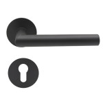 T-Form Magneto Edelstahl schwarz Rundrosetten Zimmertürgarnitur PZ - ProGriff