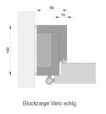 Technische Zeichnung von Blockrahmen Weiß ähnlich RAL 9016 Basic Lack Vario mit eckiger Kante - Huga