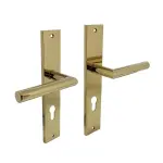 Intersteel Türdrücker Bastian auf Schild 245x45 mm BB 72 mm Messing Titan PVD PZ