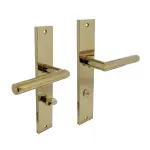 Intersteel Türdrücker Bastian auf Schild 245x45 mm BB 72 mm Messing Titan PVD WC