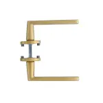 Draufsicht auf INTERSTEEL Türgriff Sora Messing matt Titan PVD Rundrosette