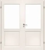 Bild von Modell Kirsten LA-1G massive Stil-Doppelflügeltür mit Glasausschnitt inkl. Zarge - Jeld-Wen