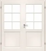Bild von Modell Kirsten LA-6G massive Stil-Doppelflügeltür mit Glasausschnitt inkl. Zarge - Jeld-Wen