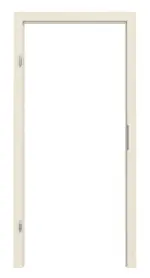 Frontansicht von Blockrahmen Lärche lasiert Dekor Vario mit eckiger Kante - Huga