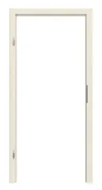 Frontansicht von Blockrahmen Lärche lasiert Dekor mit runder Kante - Huga