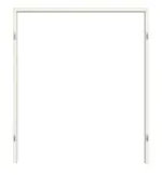 Frontansicht von Blockrahmen Glatt Premium Weißlack RAL 9010 für Doppelflügeltüren