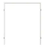 Frontansicht von Blockrahmen Glatt Premium Weißlack RAL 9016 für Doppelflügeltüren