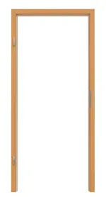 Frontansicht von TEUTO Blockrahmen für Wohnungseingangstüren Buche Exklusiv CPL mit runder Kante