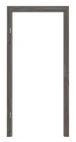 Frontansicht von HÖRMANN Blockrahmen Gebürstete Lärche dunkel Duradecor ProLine mit eckiger Kante