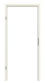 Frontansicht von TEUTO Blockrahmen für Wohnungseingangstüren Weißlack 9010 mit runder Kante