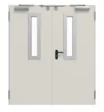 Frontansicht von TECKENTRUP Innentür-Set 2-flg. Stahl mit Feuerschutzfunktion T30-2 FSA-62 mit Rechteckverglasung Ausschnitt 1 inkl. Eckzarge