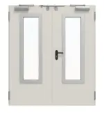 Frontansicht von TECKENTRUP Innentür-Set 2-flg. Stahl mit Feuerschutzfunktion T30-2 FSA-62 mit Rechteckverglasung Ausschnitt 3 inkl. Eck- und Ergänzungszarge