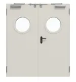 Frontansicht von TECKENTRUP Innentür-Set 2-flg. Stahl mit Feuerschutzfunktion T30-2 FSA-62 mit Rundverglasung inkl. Eckzarge