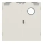 Frontansicht von Innentür-Set 2-flg. Stahl mit Feuerschutzfunktion H16-2 OD mit Rundverglasung im Gehflügel inkl. Eckzarge - Hörmann