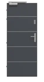 Frontansicht von CLASSEN Brandschutztür-Set EI30 42db Venom Alu M1 Graphit RAL 7024 CPL inkl. Zarge