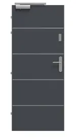 Frontansicht von CLASSEN Brandschutztür-Set EI30 42db Venom Alu M1 Graphit RAL 7024 HPL inkl. Zarge