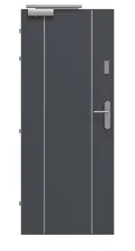 Frontansicht von CLASSEN Brandschutztür-Set EI30 42db Venom Alu M3 Graphit RAL 7024 CPL inkl. Zarge