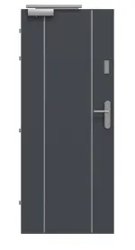 Frontansicht von CLASSEN Brandschutztür-Set EI30 42db Venom Alu M3 Graphit RAL 7024 HPL inkl. Zarge