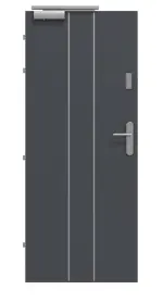 Frontansicht von CLASSEN Brandschutztür-Set EI30 42db Venom Alu M4 Graphit RAL 7024 CPL inkl. Zarge