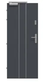 Frontansicht von CLASSEN Brandschutztür-Set EI30 42db Venom Alu M4 Graphit RAL 7024 HPL inkl. Zarge