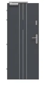 Frontansicht von CLASSEN Brandschutztür-Set EI30 42db Venom Alu M5 Graphit RAL 7024 CPL inkl. Zarge