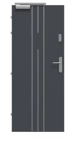 Frontansicht von CLASSEN Brandschutztür-Set EI30 42db Venom Alu M5 Graphit RAL 7024 HPL inkl. Zarge