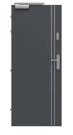 Frontansicht von CLASSEN Brandschutztür-Set EI30 42db Venom Alu M6 Graphit RAL 7024 CPL inkl. Zarge