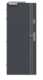Frontansicht von CLASSEN Brandschutztür-Set EI30 42db Venom Alu M6 Graphit RAL 7024 HPL inkl. Zarge