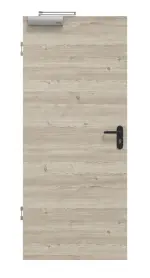 Frontansicht von HÖRMANN Brandschutztür Gebürstete Lärche hell quer Duradecor ProLine 