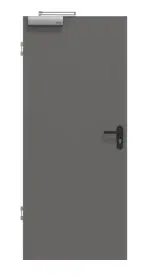 Frontansicht von Huga Brandschutztür Hygge grau RAL 7037 Duradecor ProLine