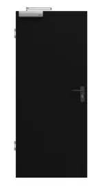 Frontansicht von Brandschutztür T-30 Schwarz RAL 9005 Lack - Hörmann