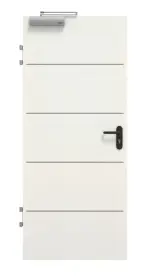 Frontansicht von GARANT Brandschutztür T30 Corona 830 Weiß Struktur Premium CePaL