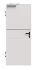 Frontansicht von GARANT Brandschutztür T30 Corona 832 Silver Grey CePaL